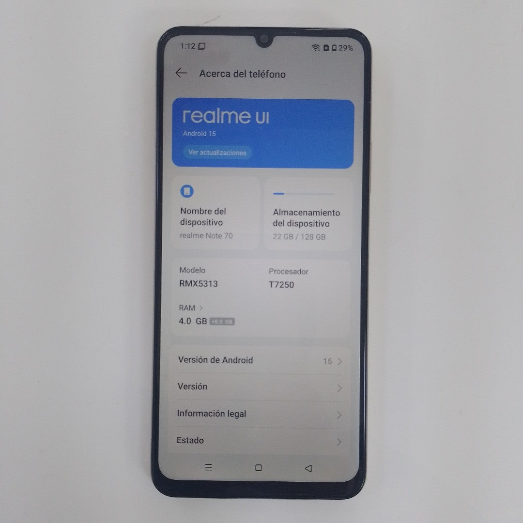 CELULAR REALME NOTE 70 RMX5313 (2025) 128 GB 4 GB RAM (SEMINUEVO)