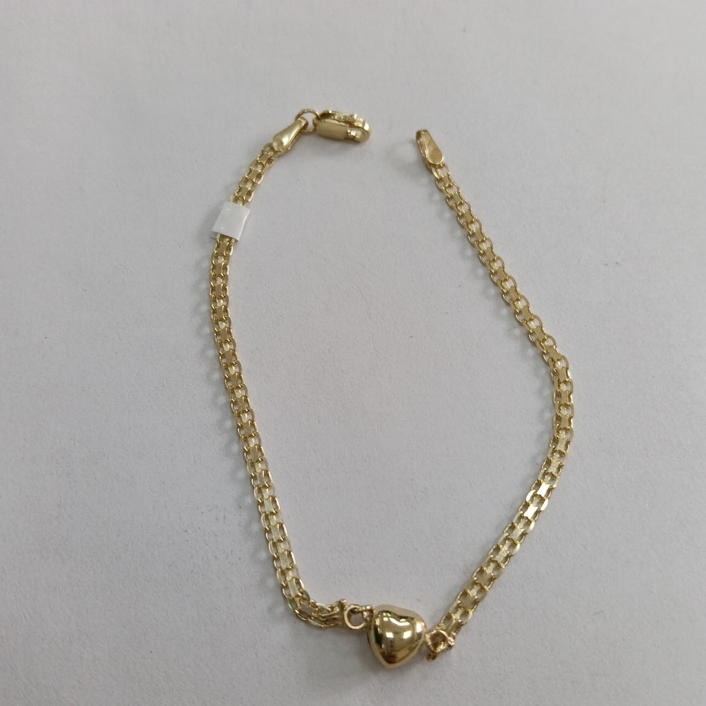 PULSERA ESPECIAL C CORAZON 14K 18 CM 2.7 GR (NUEVO)