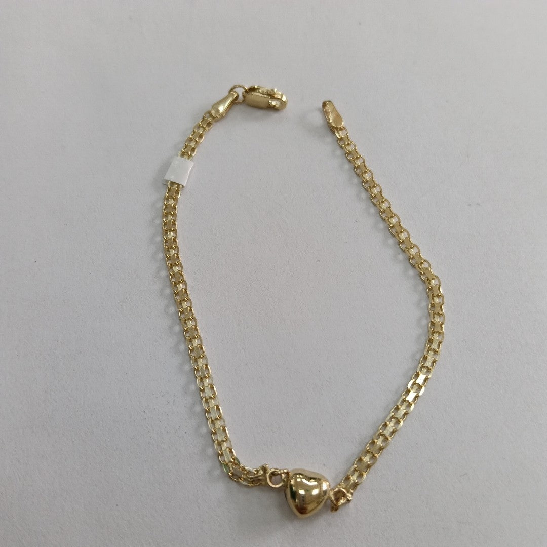 PULSERA ESPECIAL C CORAZON 14K 18 CM 2.7 GR (NUEVO)