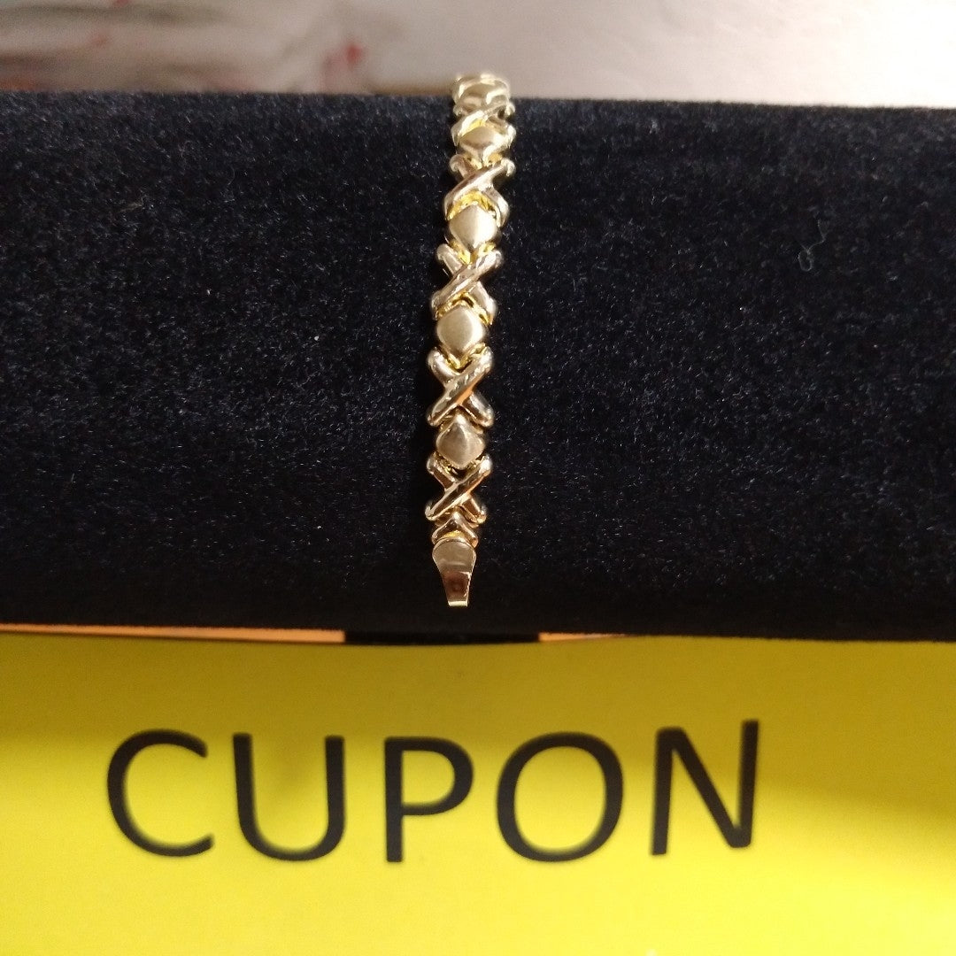 PULSERA ESPECIAL XOXO 14K 18 CM 6.1 GR (NUEVO)