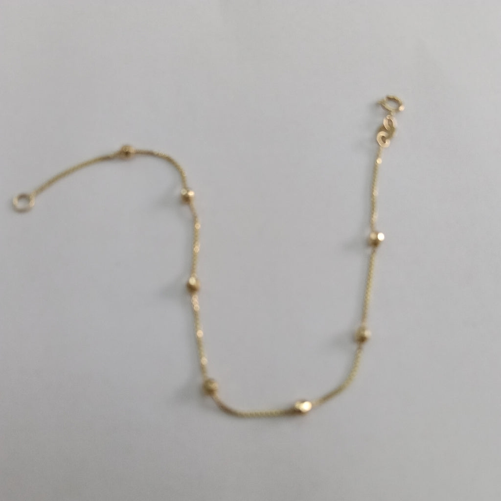 PULSERA ESPECIAL CON BOLITAS 14K 18 CM 1.4 GR (NUEVO)