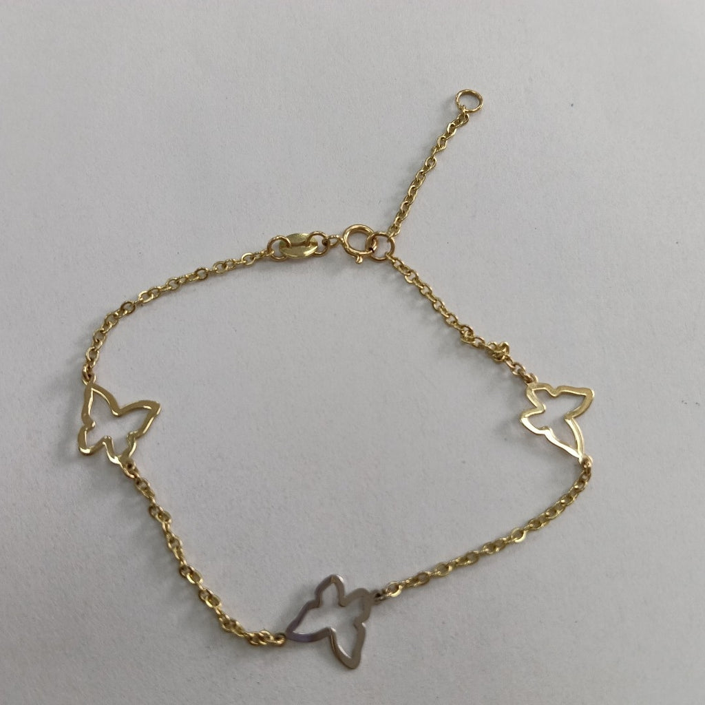 PULSERA ESPECIAL C MARIPOSAS 14K 18 CM 1.7 GR (NUEVO)