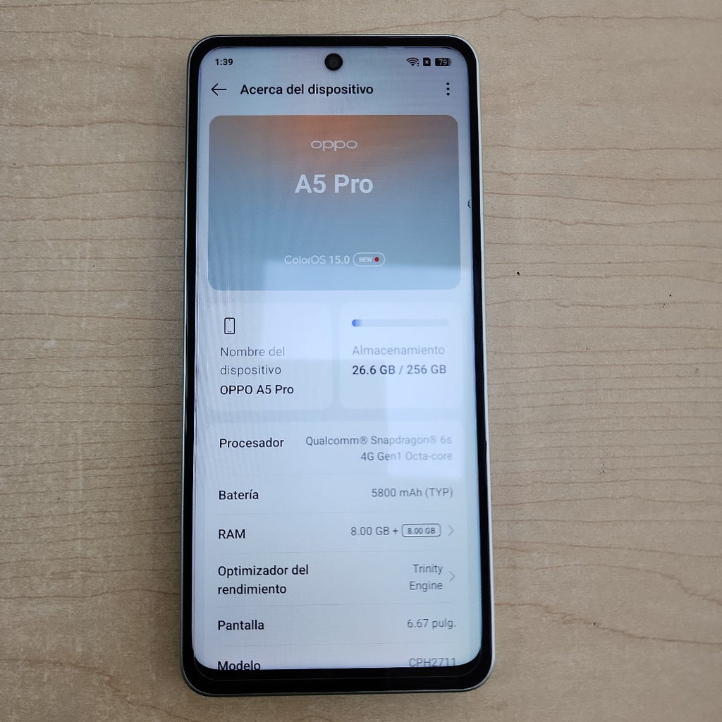 CELULAR OPPO A5 PRO CPH2711 (2025) 256 GB 8 GB RAM (SEMINUEVO)