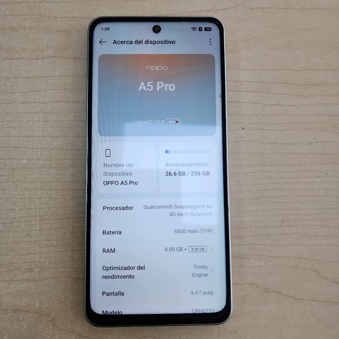 CELULAR OPPO A5 PRO CPH2711 (2025) 256 GB 8 GB RAM (SEMINUEVO)