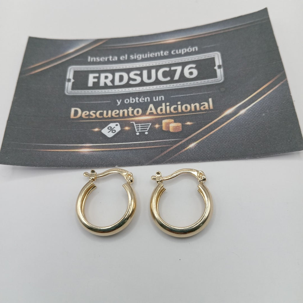 ARETES TEJIDO ARRACADAS LISAS 14K 2.2 GR (NUEVO)