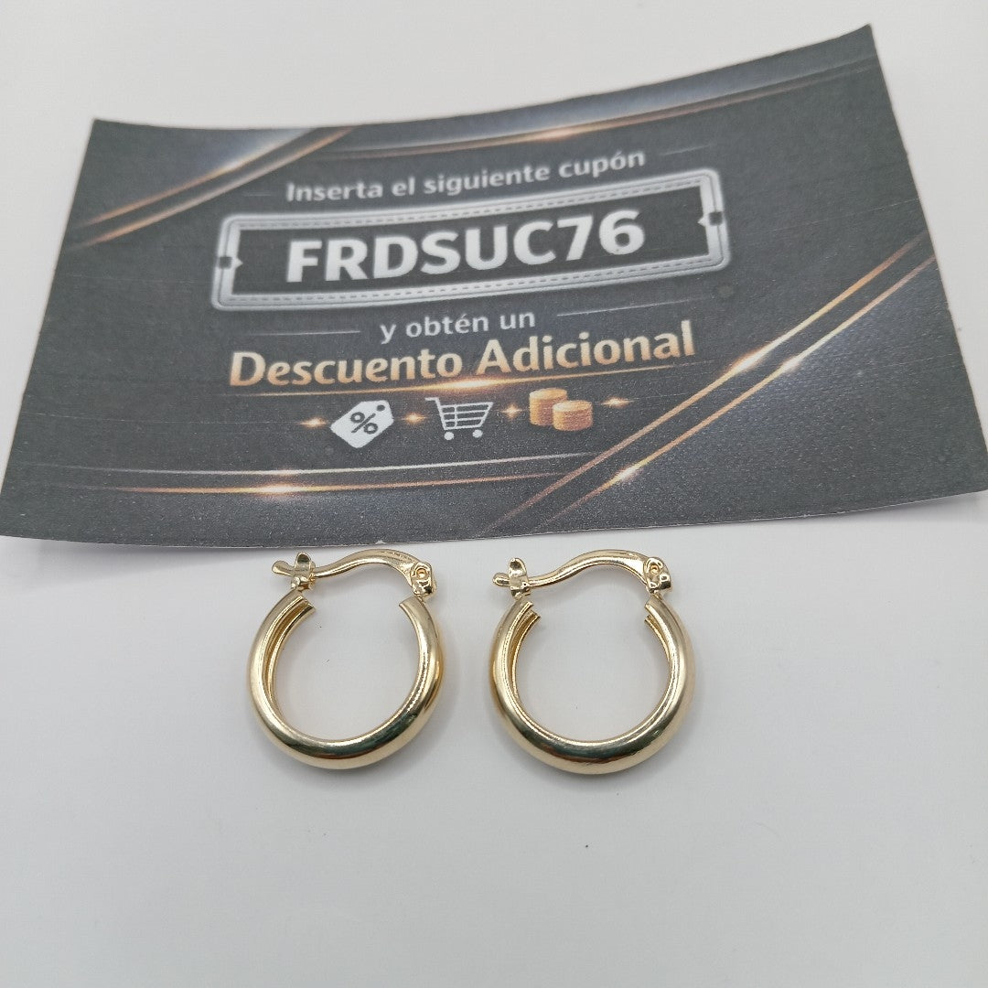 ARETES TEJIDO ARRACADAS LISAS 14K 2.2 GR (NUEVO)