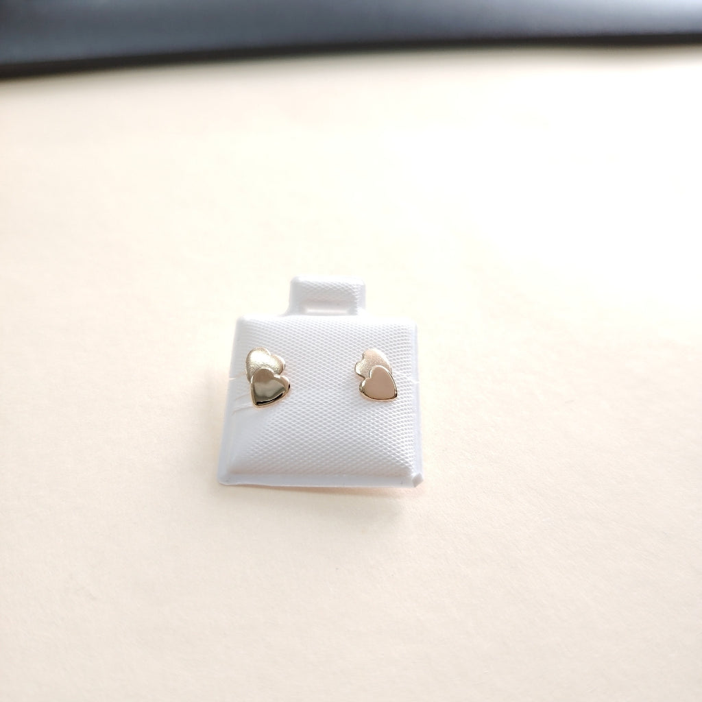 BROQUELES BROQUEL CORAZON DOBLE 14K 0.2171 GR (NUEVO)
