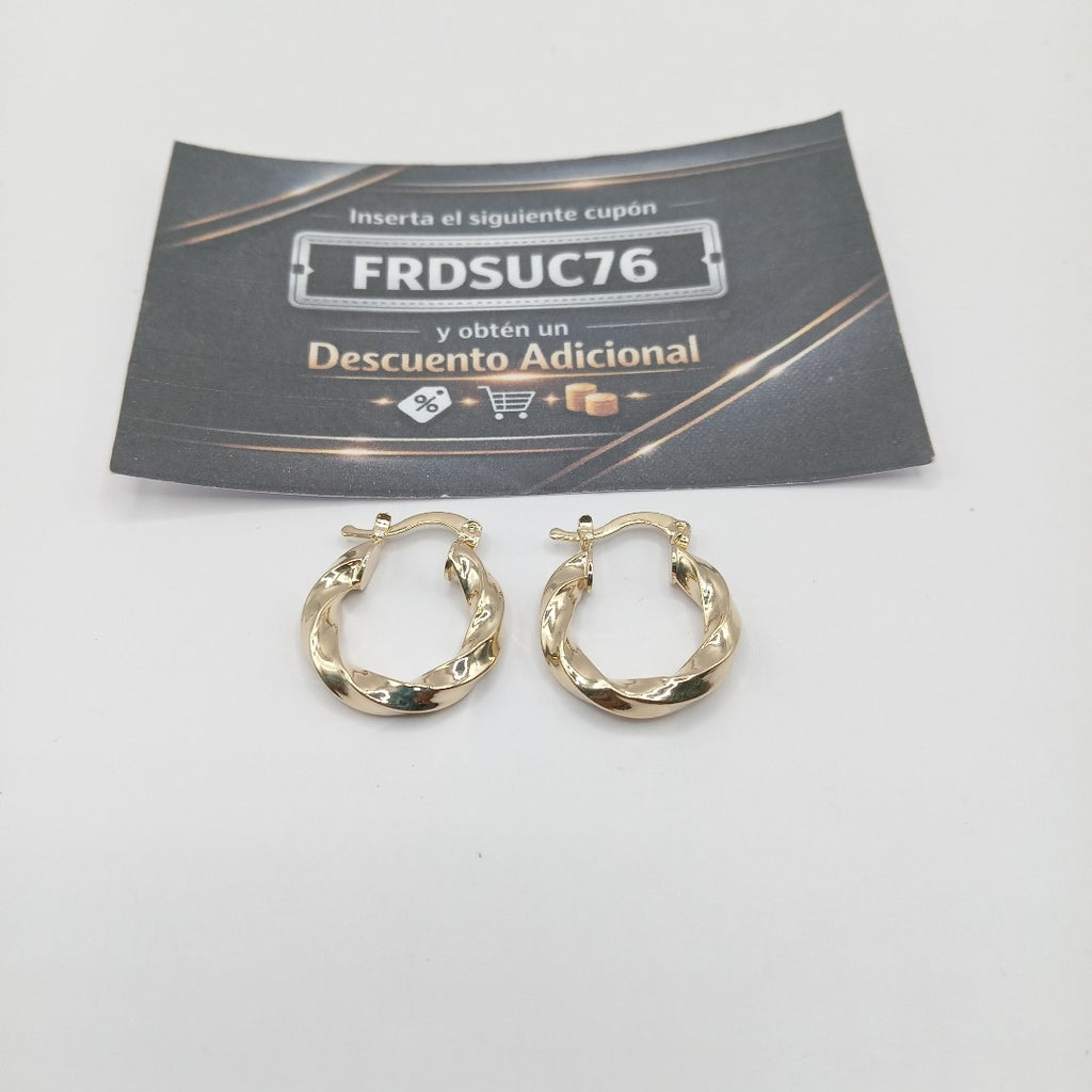 ARETES ARRACADA TORZAL 14K 2 GR (NUEVO)