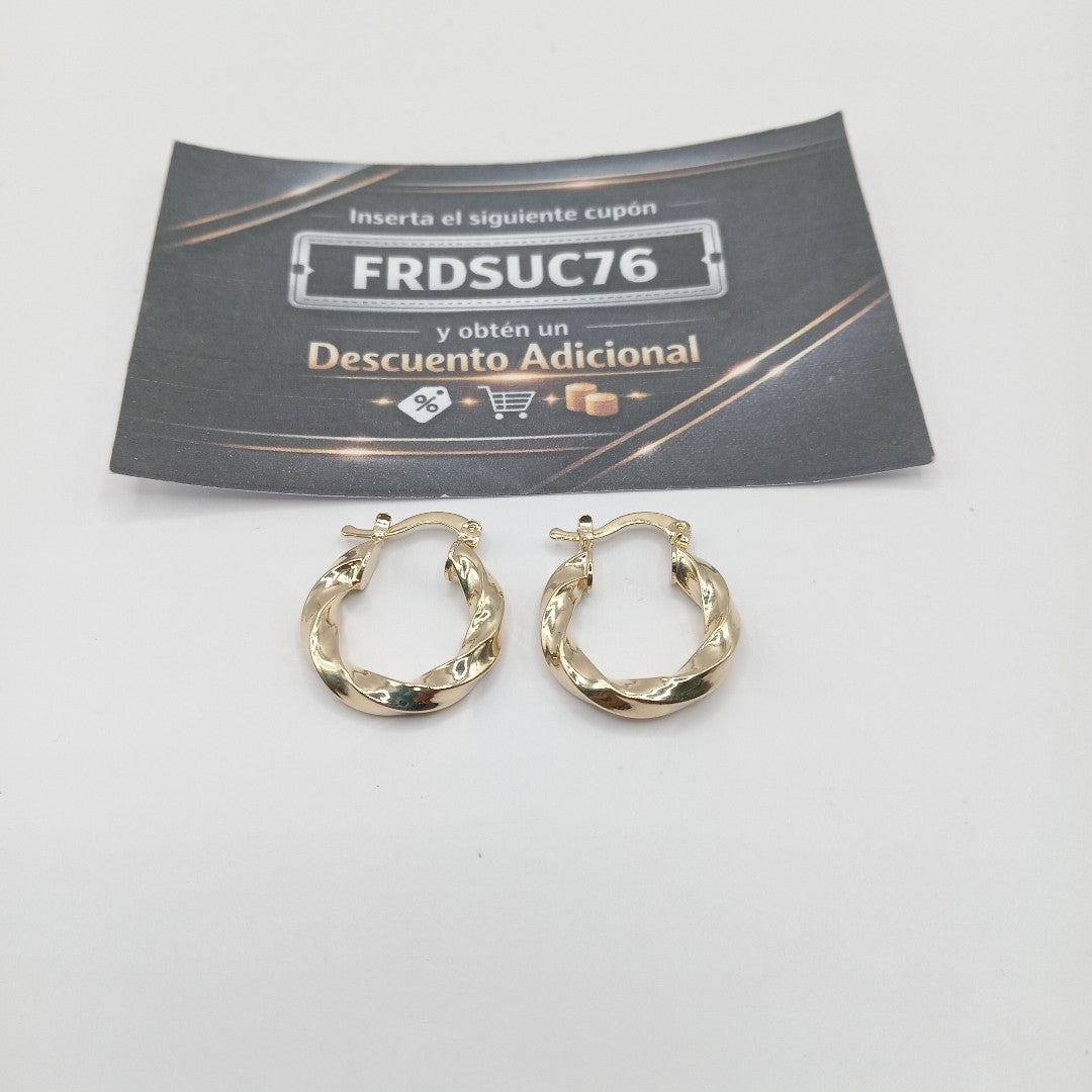 ARETES ARRACADA TORZAL 14K 2 GR (NUEVO)