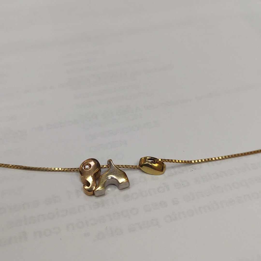 DIJE,GARGANTILLA ORO 14 K 3,40 GRMS (SEMINUEVO)