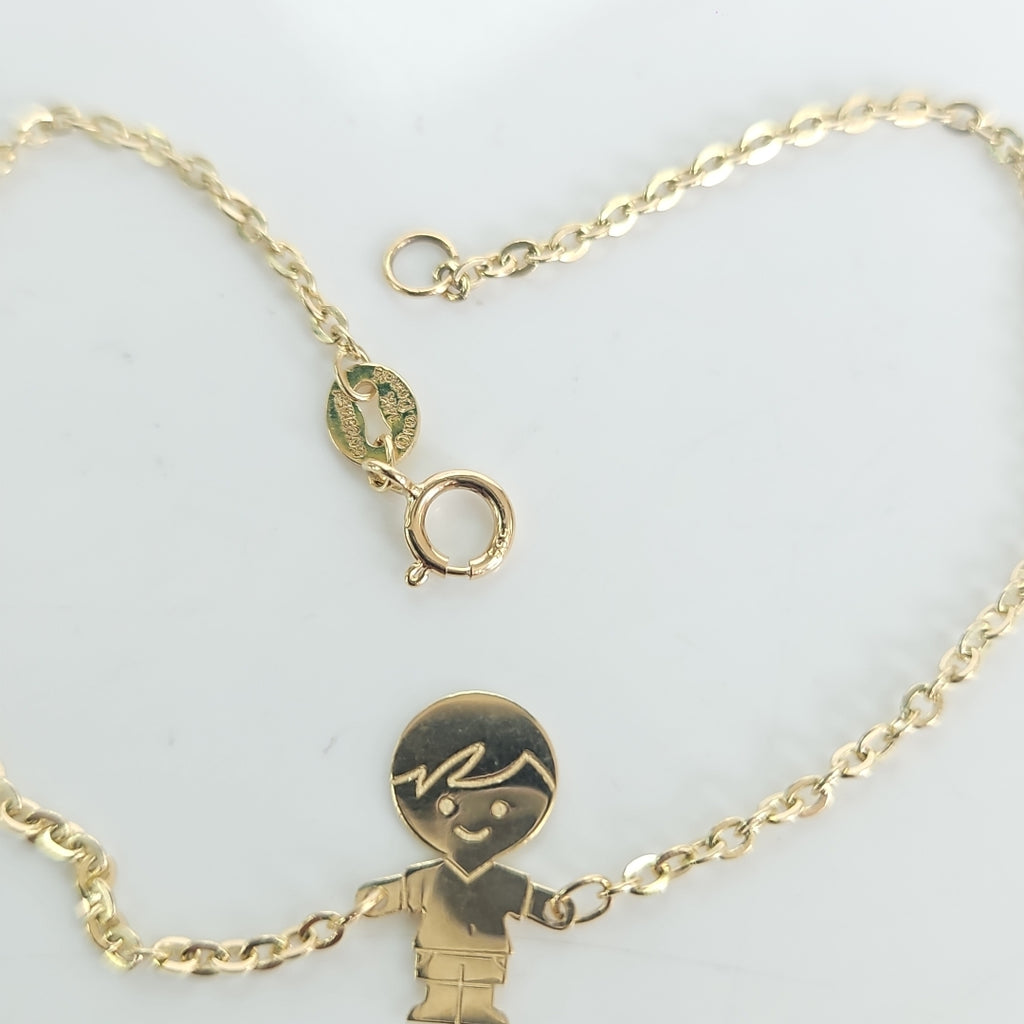 PULSERA TEJIDO ESPECIAL FIG NIÑO 14K 18 CM 1.5 GR (NUEVO)