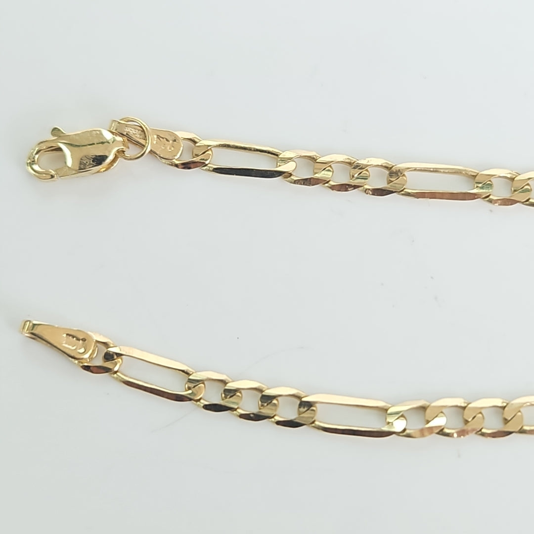 PULSERA TEJIDO 3X1 14K 21 CM 3 GR (NUEVO)