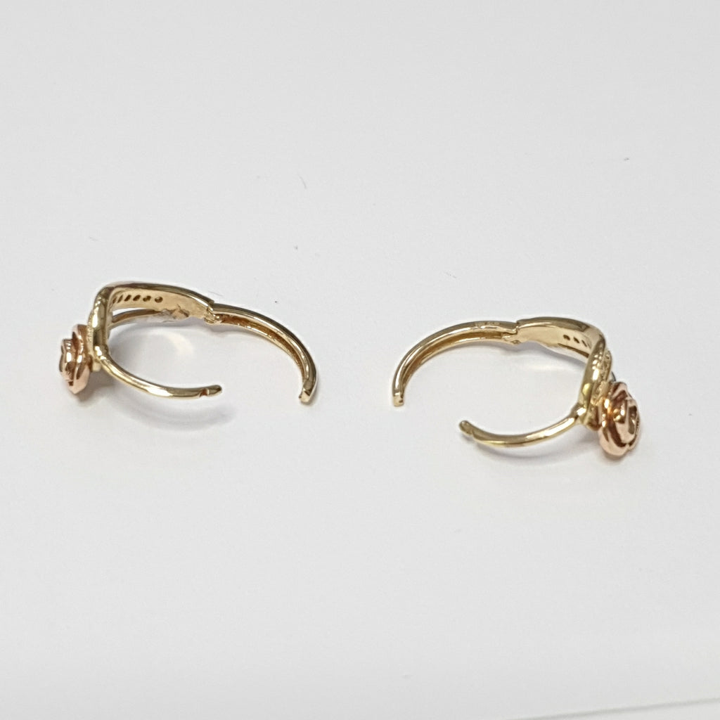 ARETES PAR ORO COMBINADO 14 K 2,10 GRMS (SEMINUEVO)