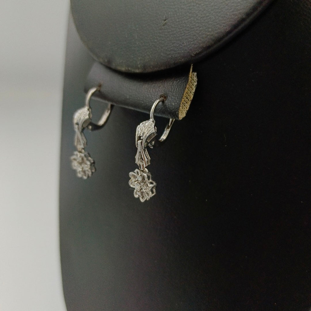 ARETES PAR ORO BLANCO 18 K 3,70 GRMS (SEMINUEVO)