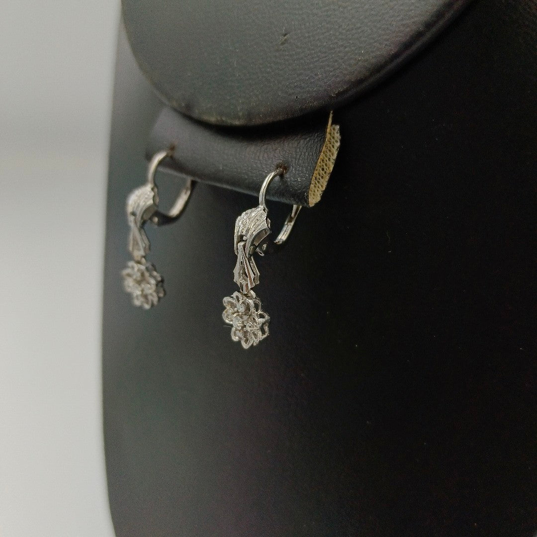 ARETES PAR ORO BLANCO 18 K 3,70 GRMS (SEMINUEVO)