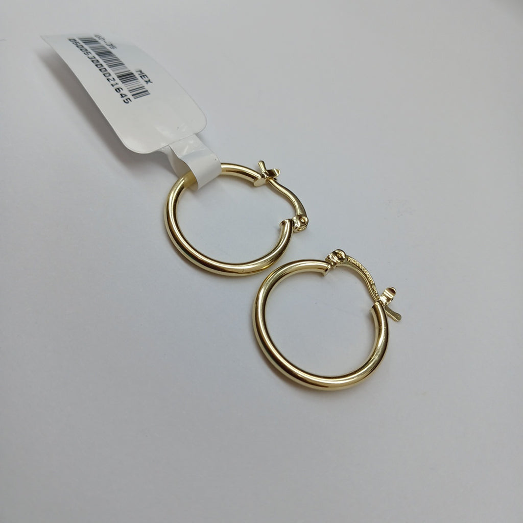 ARETES TEJIDO ARRACADAS LISAS 14K 1.1 GR (NUEVO)