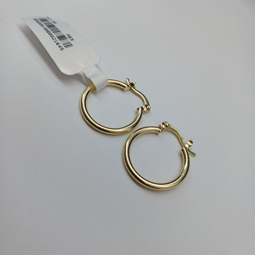 ARETES TEJIDO ARRACADAS LISAS 14K 1.1 GR (NUEVO)