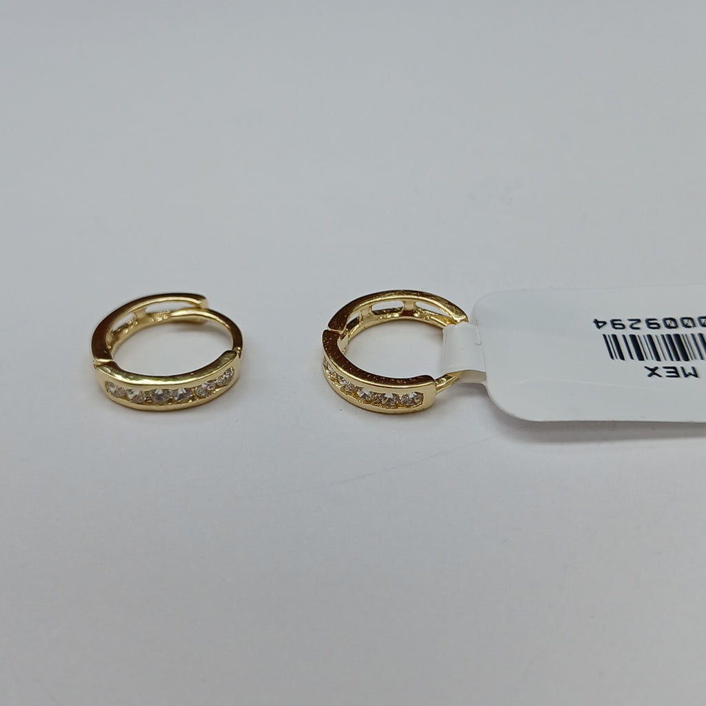 ARETES HUGGIES C CIRCONIA 14K 1.1 GR (NUEVO)
