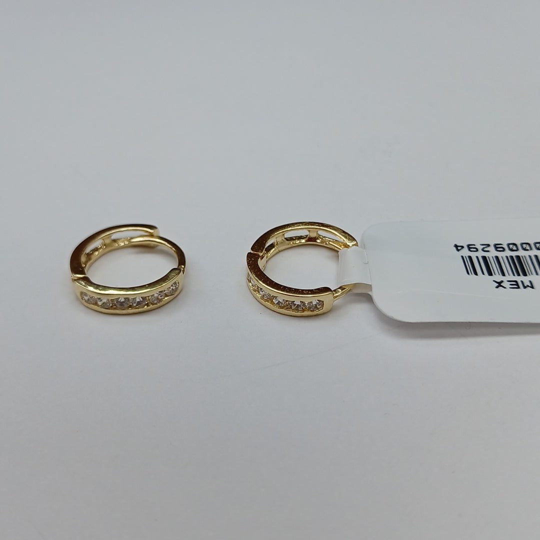 ARETES HUGGIES C CIRCONIA 14K 1.1 GR (NUEVO)