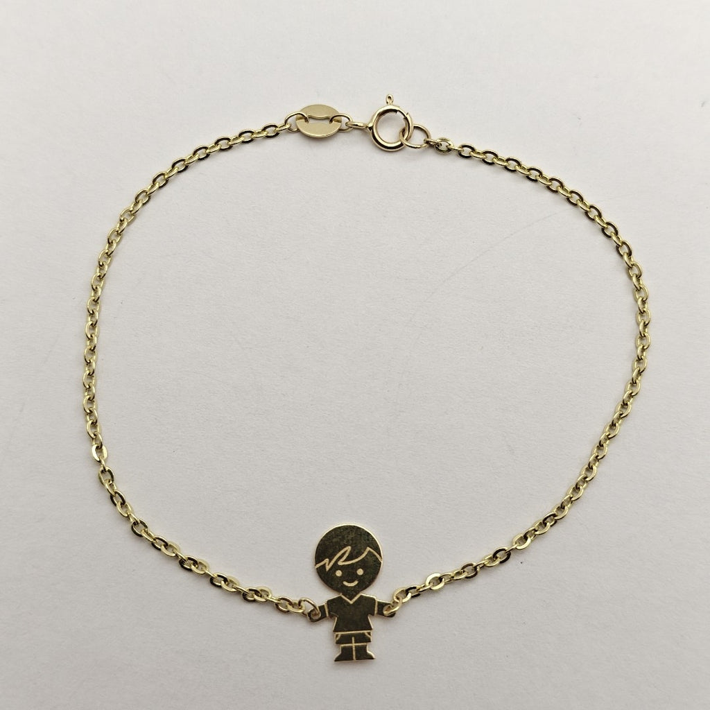 PULSERA TEJIDO ESPECIAL FIG NIÑO 14K 18 CM 1.4 GR (NUEVO)
