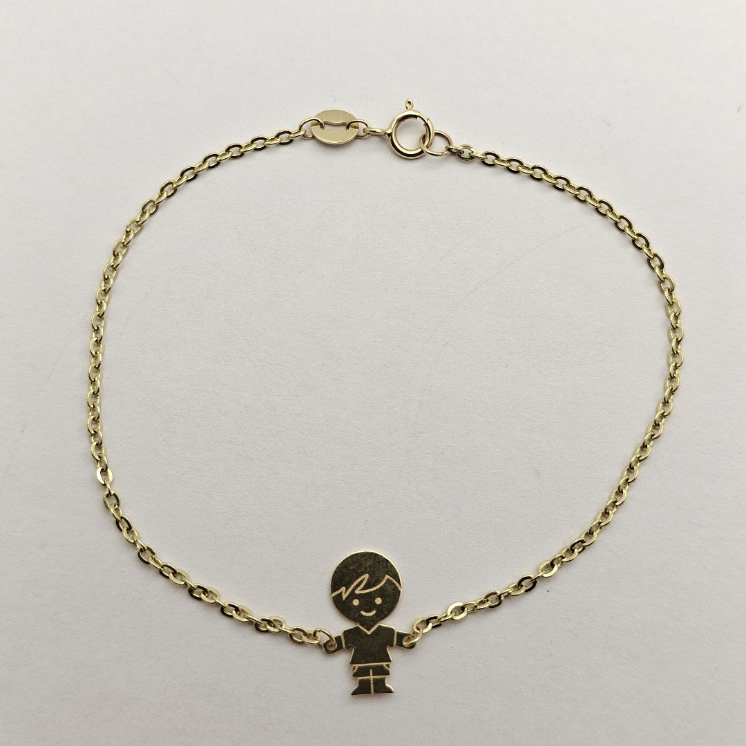 PULSERA TEJIDO ESPECIAL FIG NIÑO 14K 18 CM 1.4 GR (NUEVO)