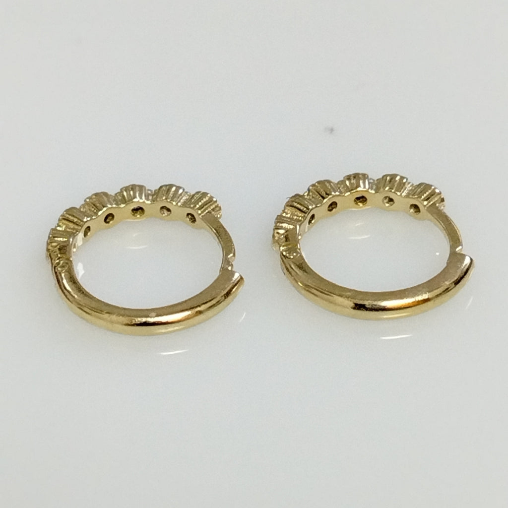 ARETES ARRACADA C CIRCONIAS 14K 2 GR (NUEVO)