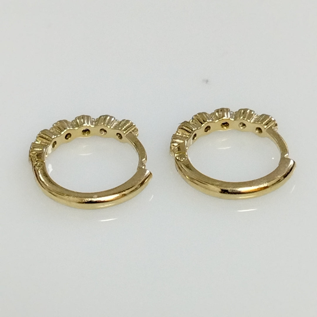 ARETES ARRACADA C CIRCONIAS 14K 2 GR (NUEVO)