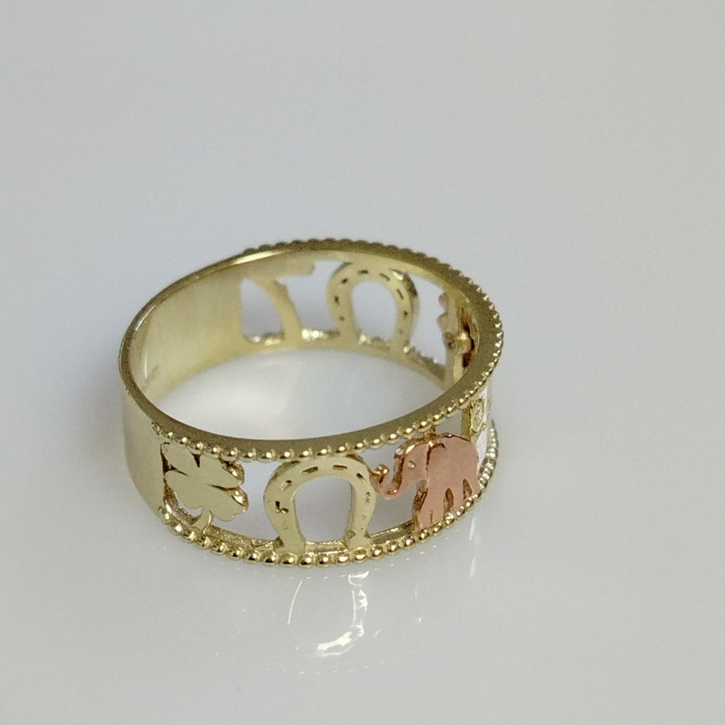 ANILLOS ARGOLLA DE LA SUERTE 10K TALLA 8 3 GR (NUEVO)