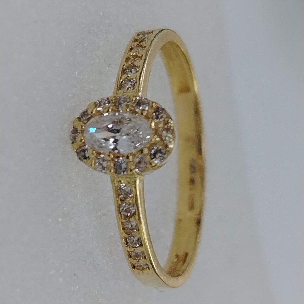 ANILLO ANILLITO C CIRCONIAS 14K 8.5 TALLA 1.9 GR (NUEVO)