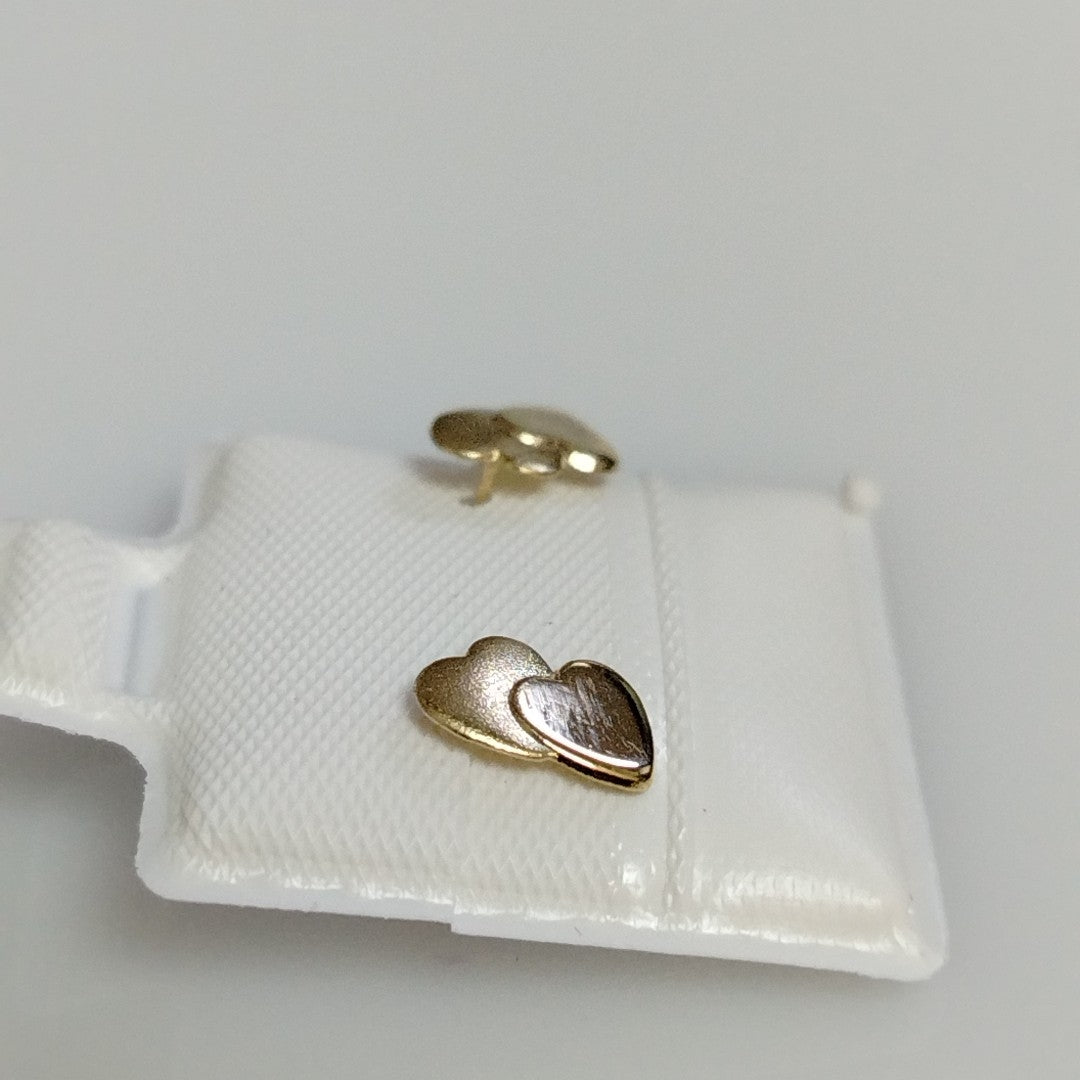 BROQUELES BROQUEL CORAZON DOBLE 14K 0.2171 GR (NUEVO)
