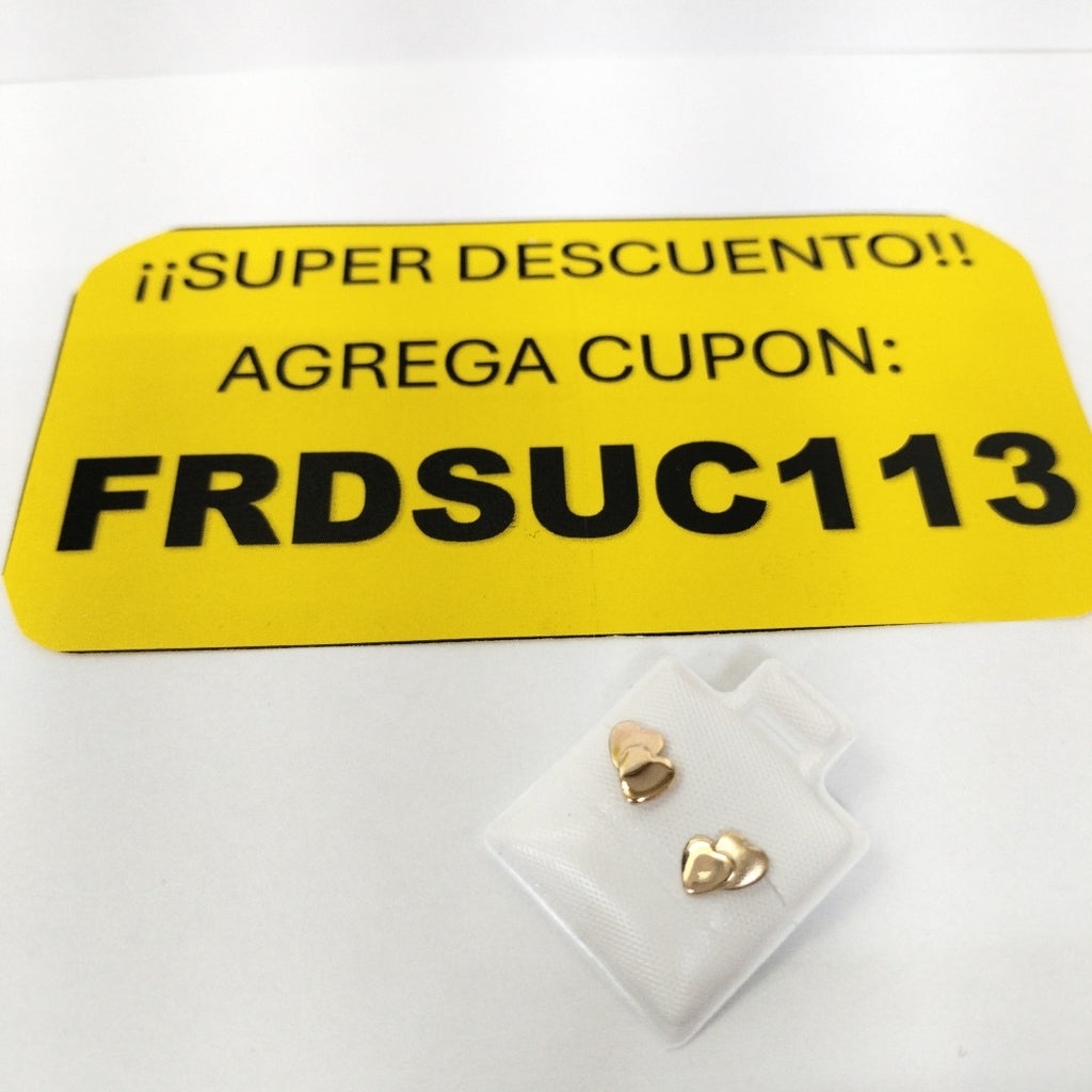 BROQUELES BROQUEL CORAZON DOBLE 14K 0.2171 GR (NUEVO)