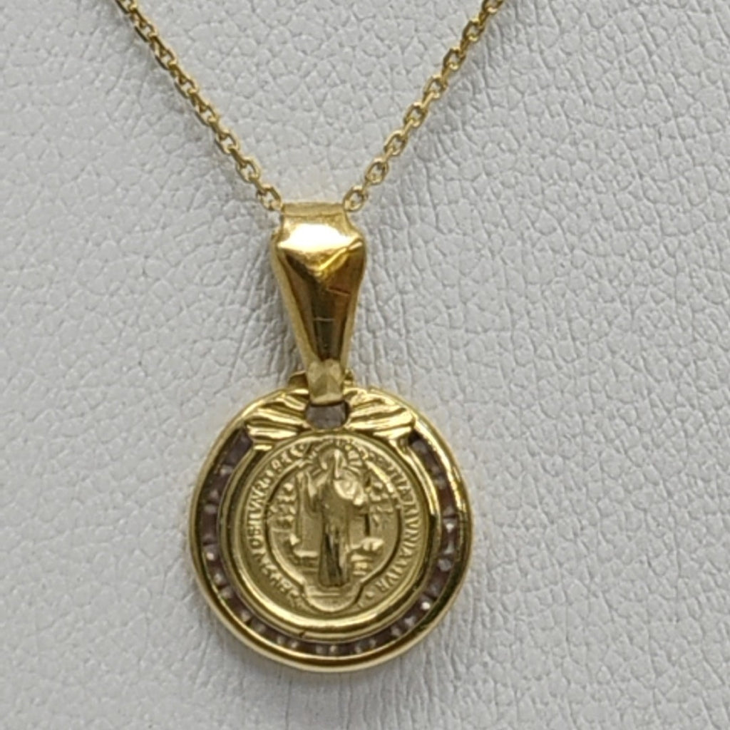 CADENA,MEDALLA RELIGIOSA ORO 14 K 1,70 GRMS (SEMINUEVO)