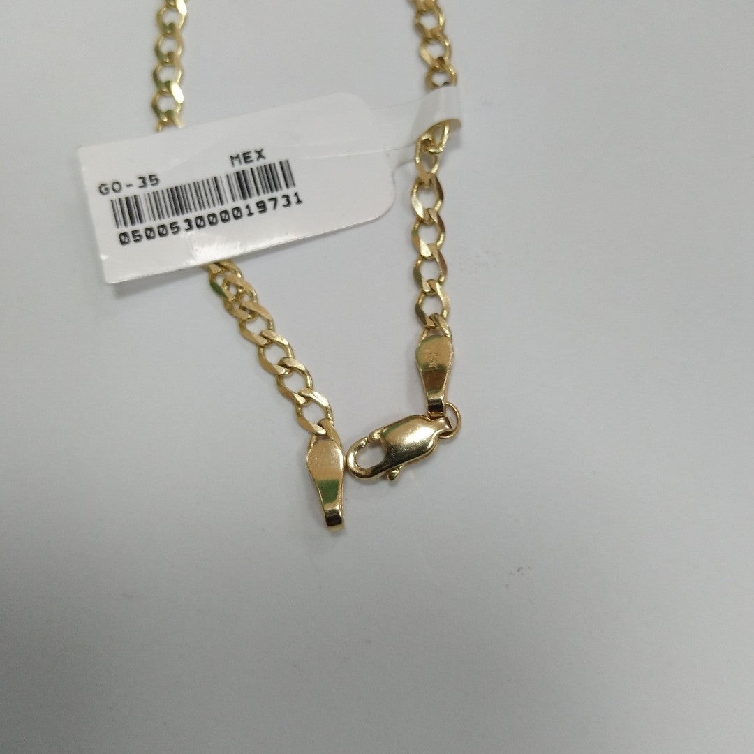 PULSERA TEJIDO BARBADA 14K 21 CM 3.8 GR (NUEVO)