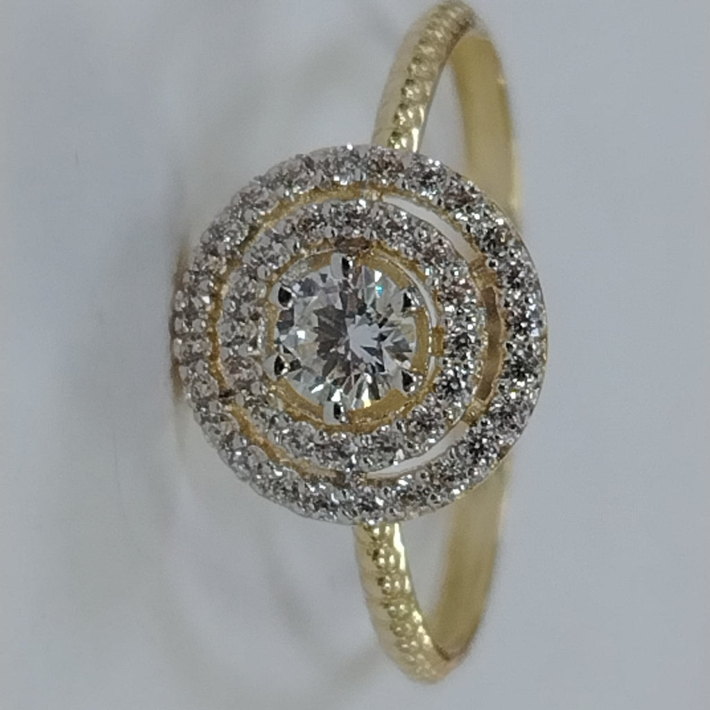 ANILLO ANILLITO C CIRCONIAS 14K 8.5 TALLA 1.9 GR (NUEVO)