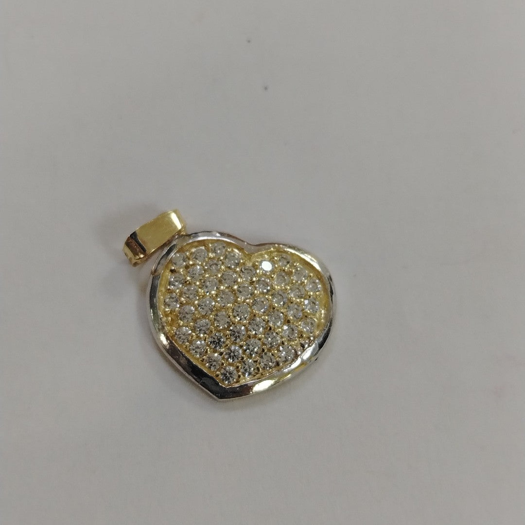 DIJE CORAZON CON CIRCONIAS 14K 1.8 GR (NUEVO)