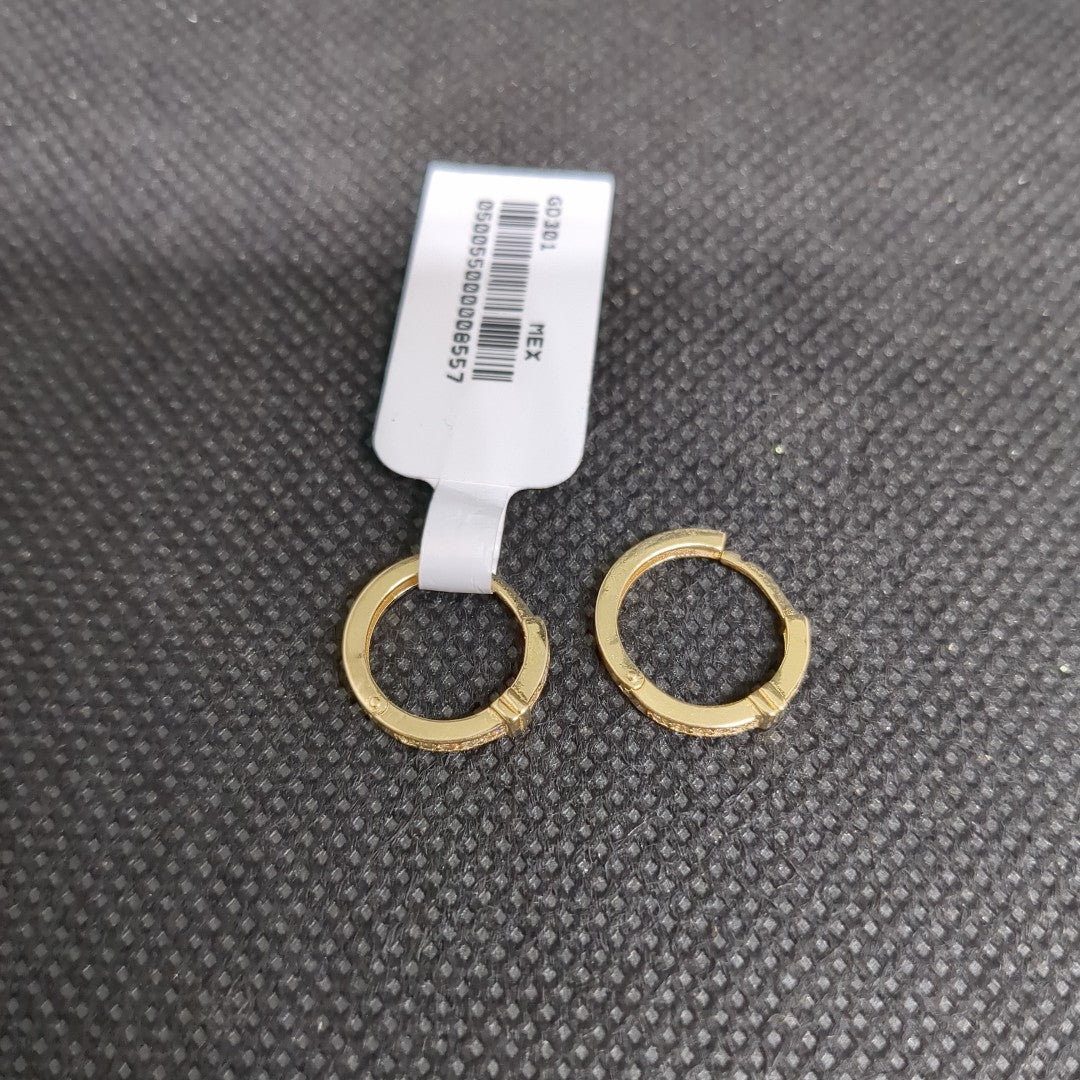 ARETES HUGGIES C CIRCONIA 14K 2 GR (NUEVO)