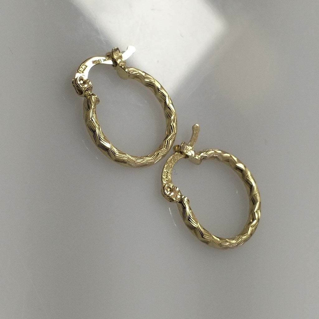 ARETES ARRACADAS TRENZADAS 14K 18 1.6 GR (NUEVO)