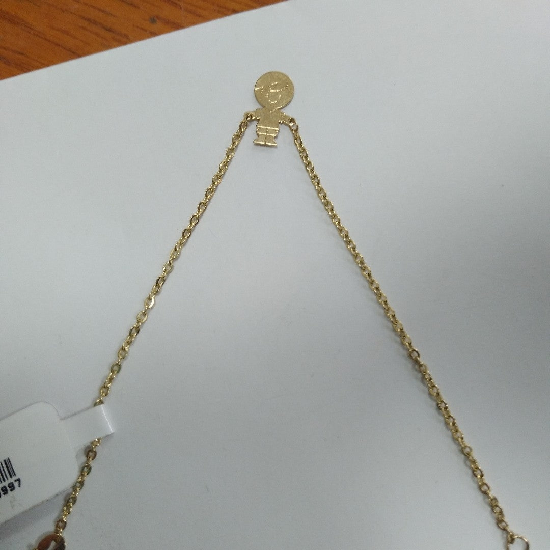 PULSERA TEJIDO ESPECIAL FIG NIÑO 14K 18 CM 1.4 GR (NUEVO)