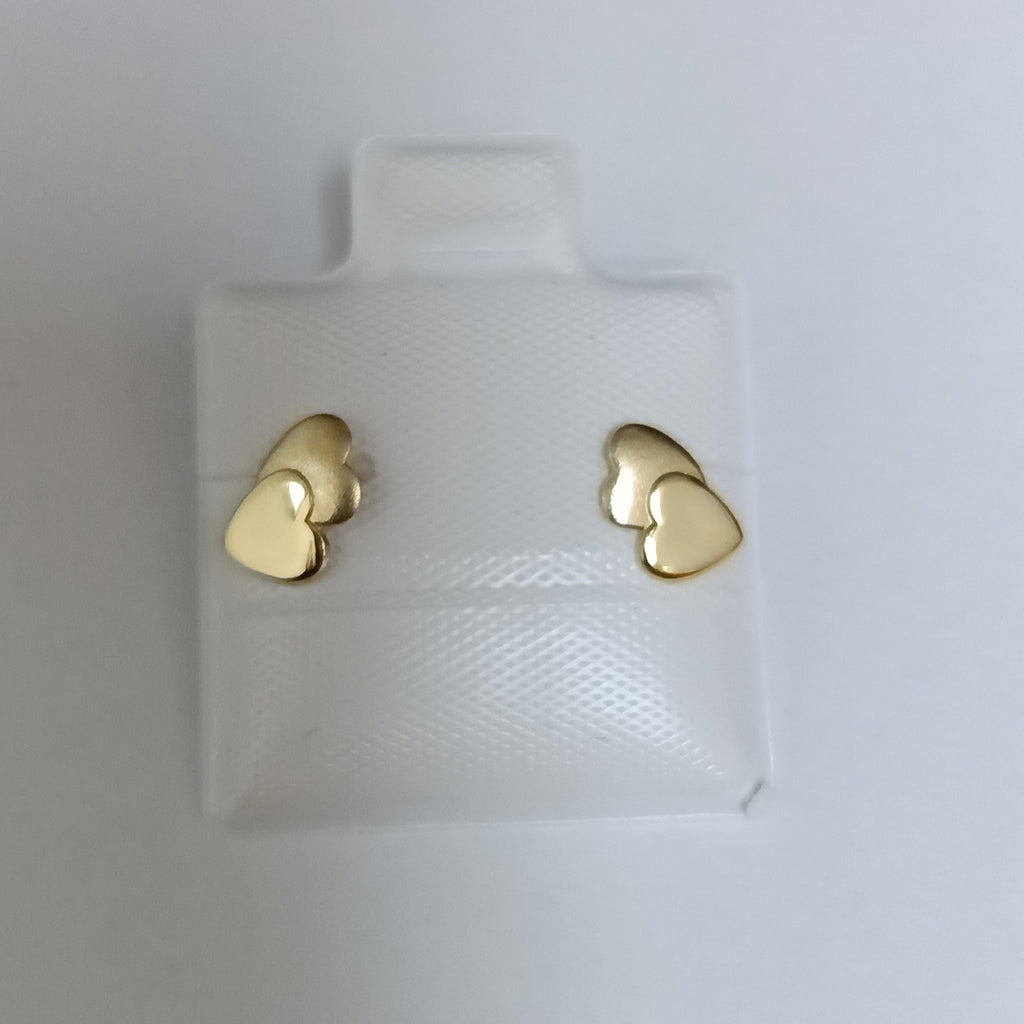 BROQUELES BROQUEL CORAZON DOBLE 14K 0.2171 GR (NUEVO)