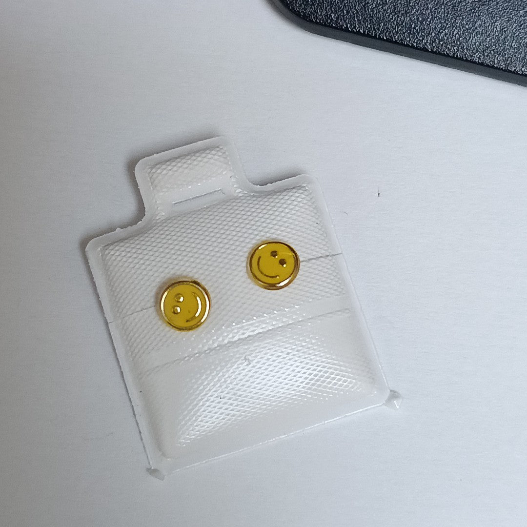BROQUELES BROQUEL FIG SONRISA ESMALTE AMARILLO 14K 0.2074 GR (NUEVO)