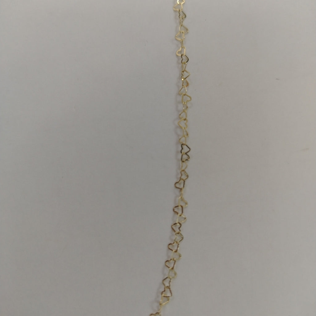 CADENAS TEJIDO CORAZONES ORO 10K 55 CM 1.6 GR (NUEVO)