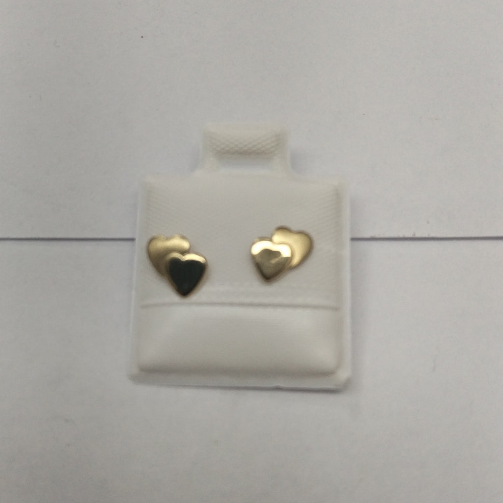 BROQUELES BROQUEL CORAZON DOBLE 14K 0.2171 GR (NUEVO)