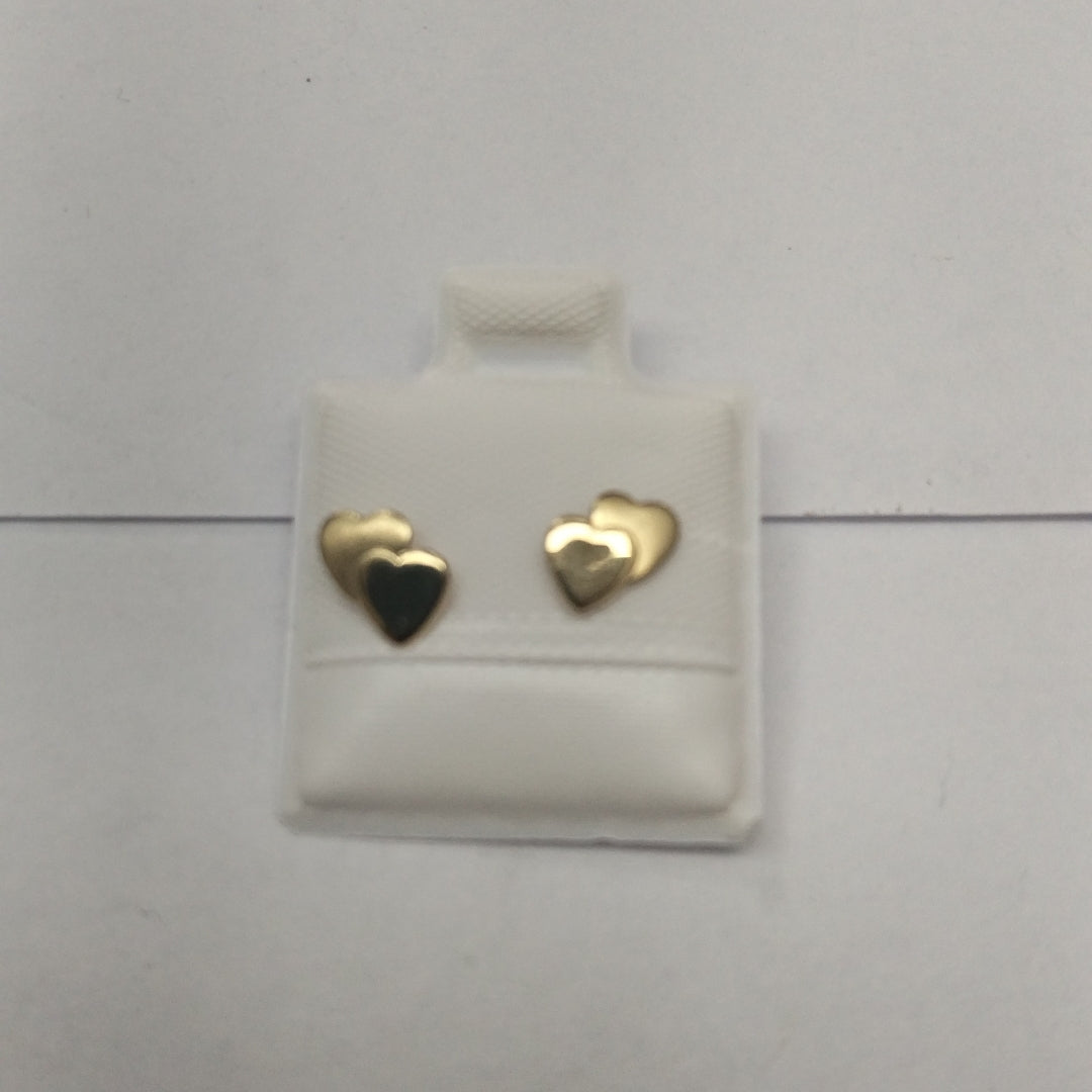 BROQUELES BROQUEL CORAZON DOBLE 14K 0.2171 GR (NUEVO)
