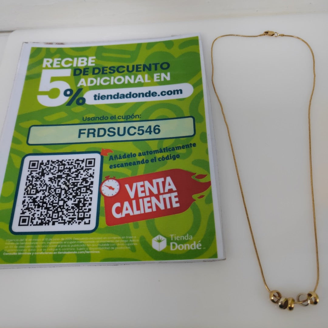 CADENA, DIJE ORO 14 K 5 GRMS (SEMINUEVO)