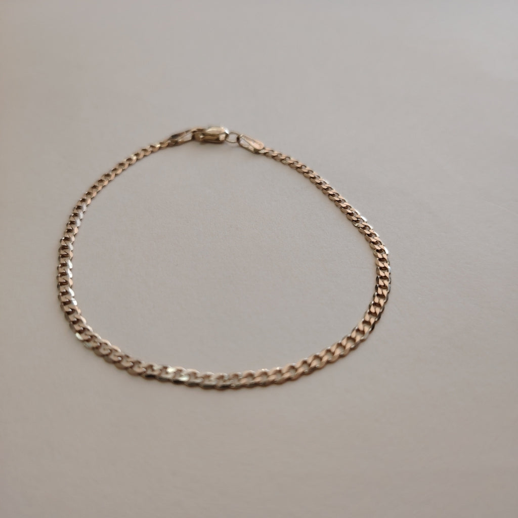 PULSERA TEJIDO BARBADA 14K 18 CM 2.1 GR (NUEVO)