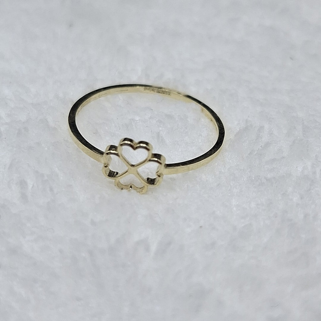 ANILLOS ANILLITO FIG TREBOL 4 HOJAS 10K TALLA 8 0.8 GR (NUEVO)