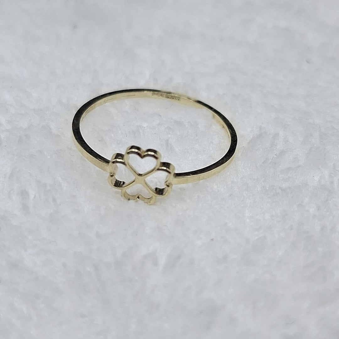 ANILLOS ANILLITO FIG TREBOL 4 HOJAS 10K TALLA 8 0.8 GR (NUEVO)