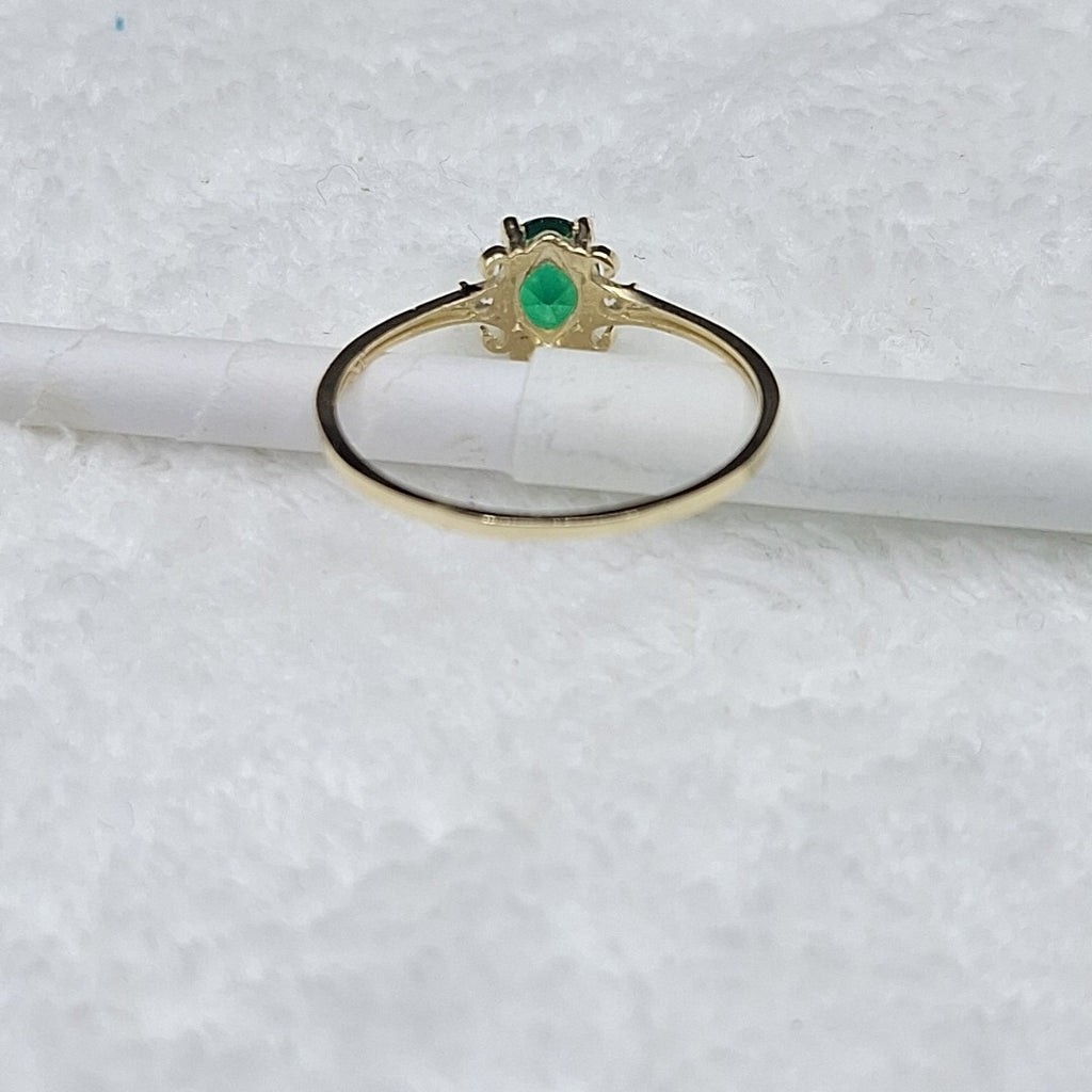 ANILLOS CON CIRCONIAS Y PIEDRA DE COLOR 14K TALLA 9 1.1 GR (NUEVO)