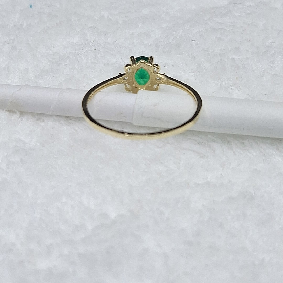 ANILLOS CON CIRCONIAS Y PIEDRA DE COLOR 14K TALLA 9 1.1 GR (NUEVO)