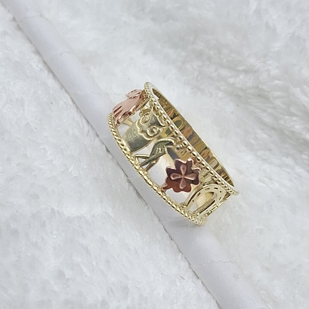ANILLOS ARGOLLA DE LA SUERTE 10K TALLA 8 2.9 GR (NUEVO)